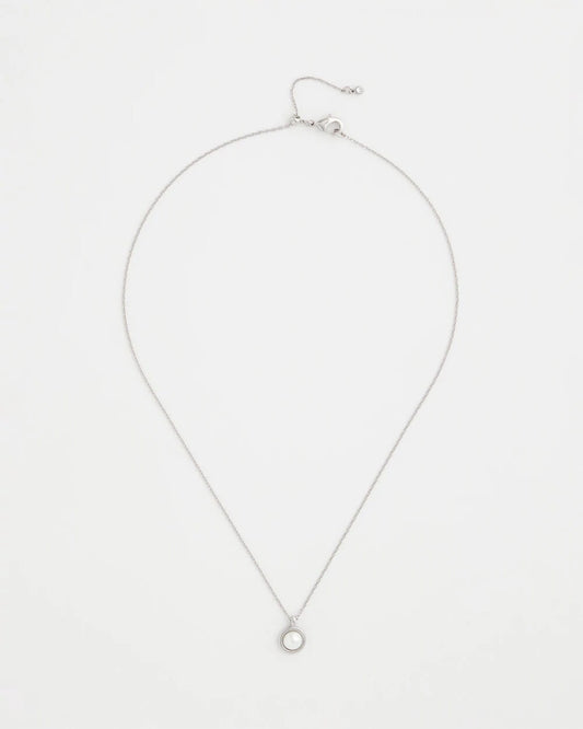 Chico's Silver Pearl Single Strand Necklace Silver