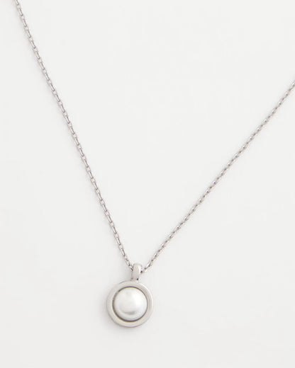 Chico's Silver Pearl Single Strand Necklace Silver