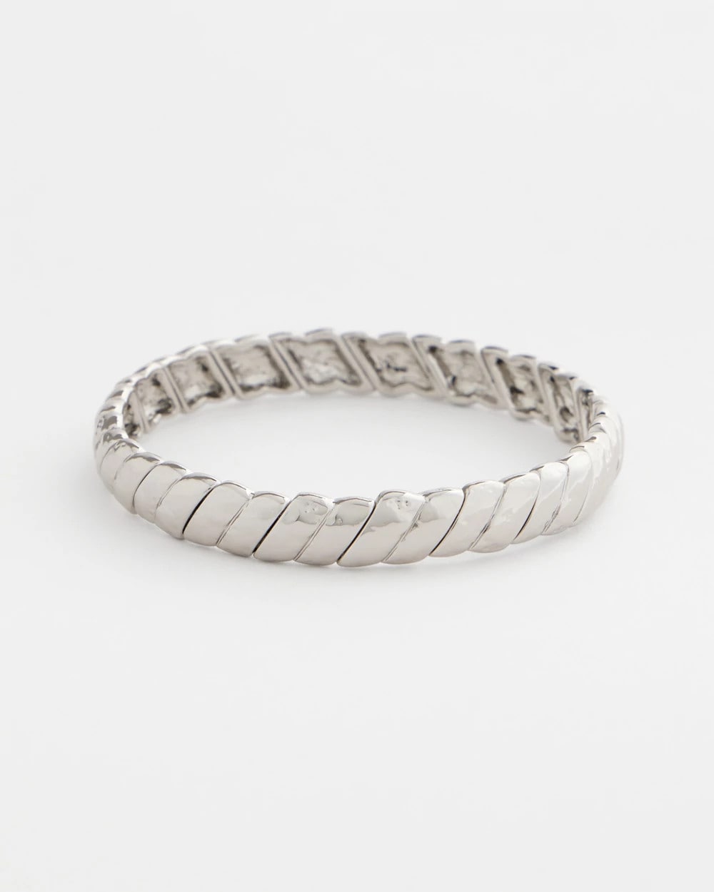 Chico's Thin Twist Stretch Bracelet Silver