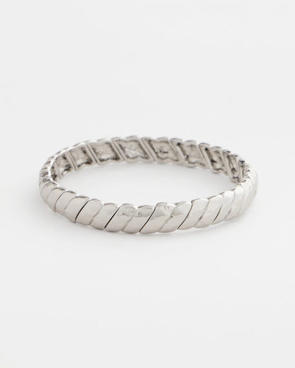 Chico's Thin Twist Stretch Bracelet Silver