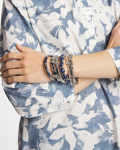Chico's Thin Twist Stretch Bracelet Silver