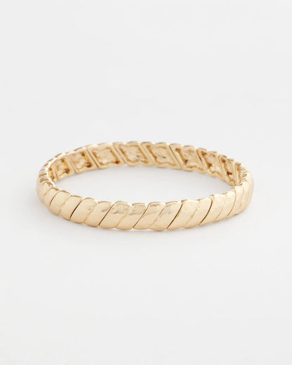 Chico's Thin Twist Stretch Bracelet Gold