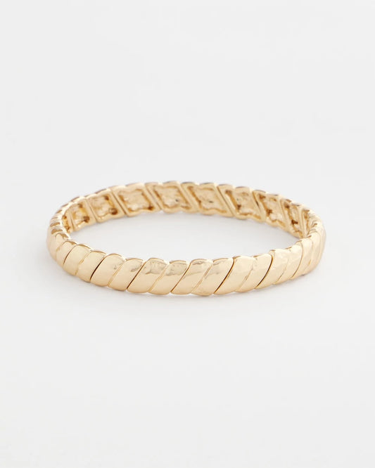 Chico's Thin Twist Stretch Bracelet Gold