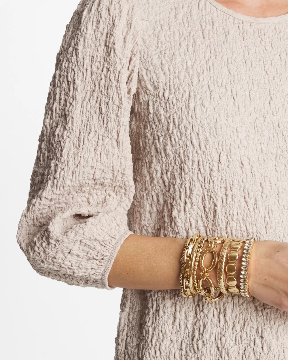 Chico's Thin Twist Stretch Bracelet Gold
