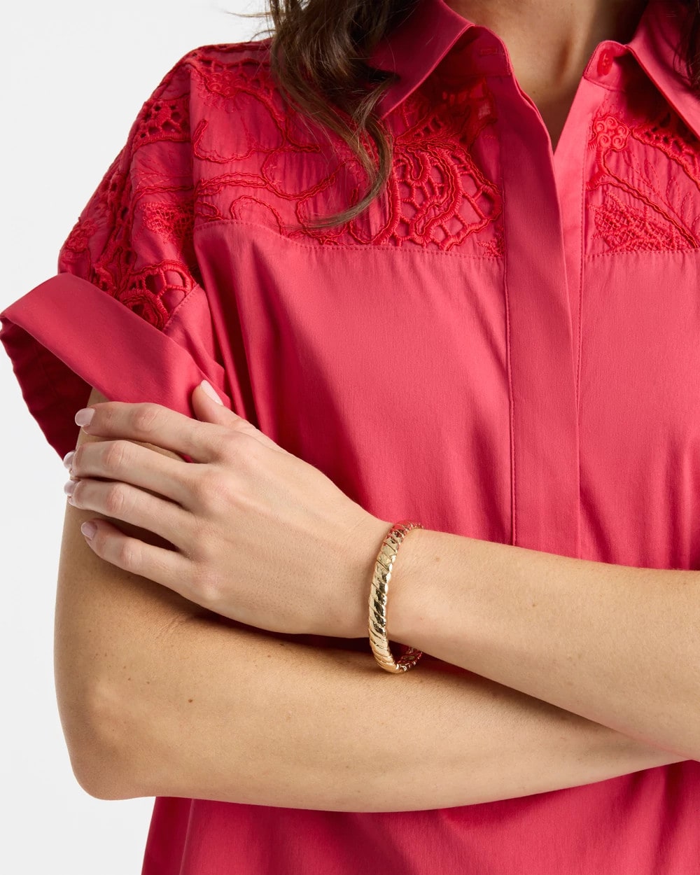 Chico's Thin Twist Stretch Bracelet Gold
