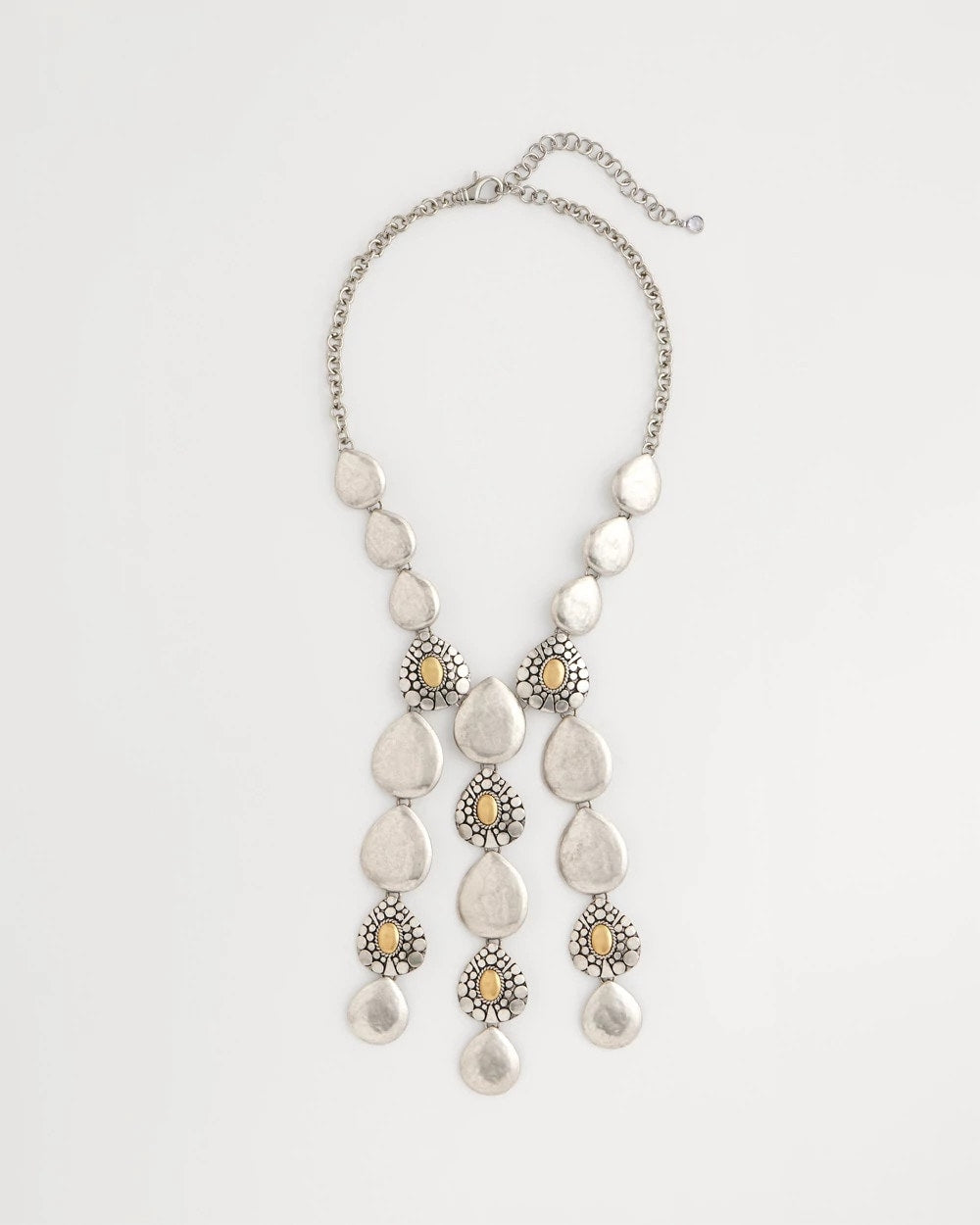 Chico's Island Metal Linear Necklace Mixed Metals
