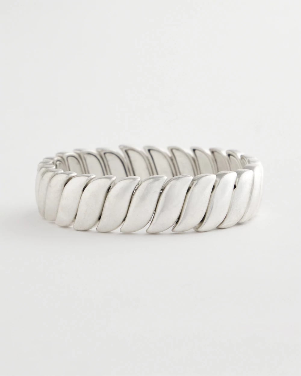 Chico's Matte Twist Stretch Bracelet Silver