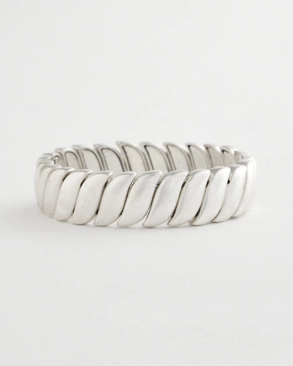 Chico's Matte Twist Stretch Bracelet Silver