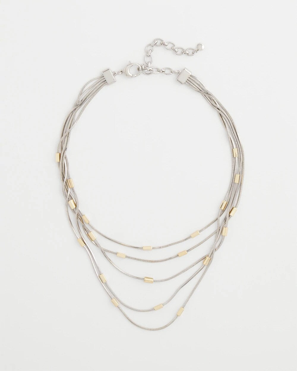 Chico's Mixed Metal Multi-Strand Necklace Mixed Metals