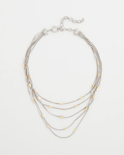 Chico's Mixed Metal Multi-Strand Necklace Mixed Metals