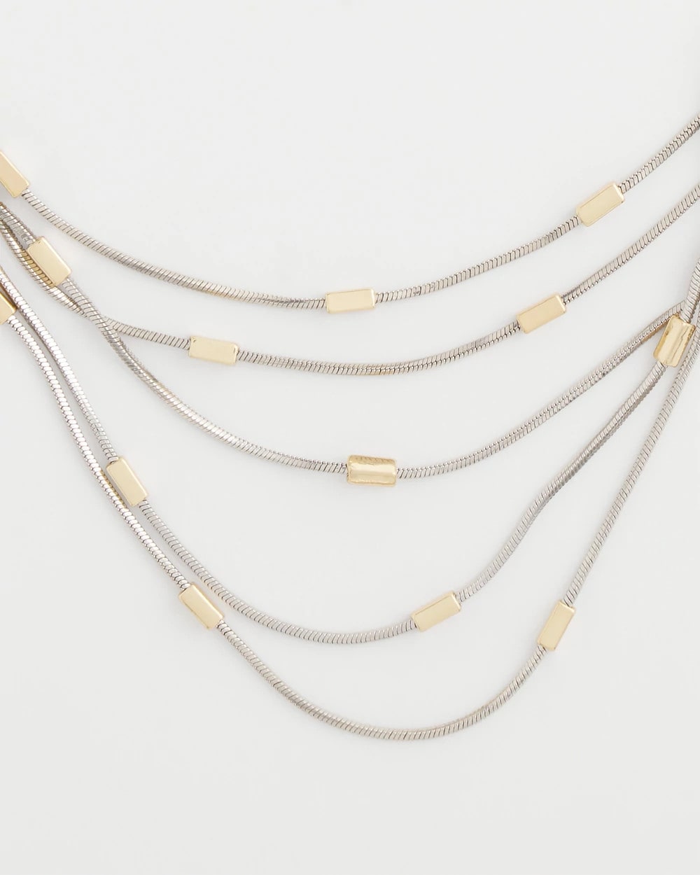 Chico's Mixed Metal Multi-Strand Necklace Mixed Metals
