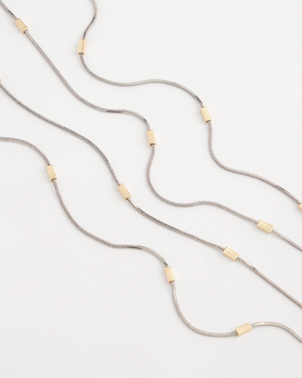 Chico's Mixed Metal Double Strand Necklace Mixed Metals