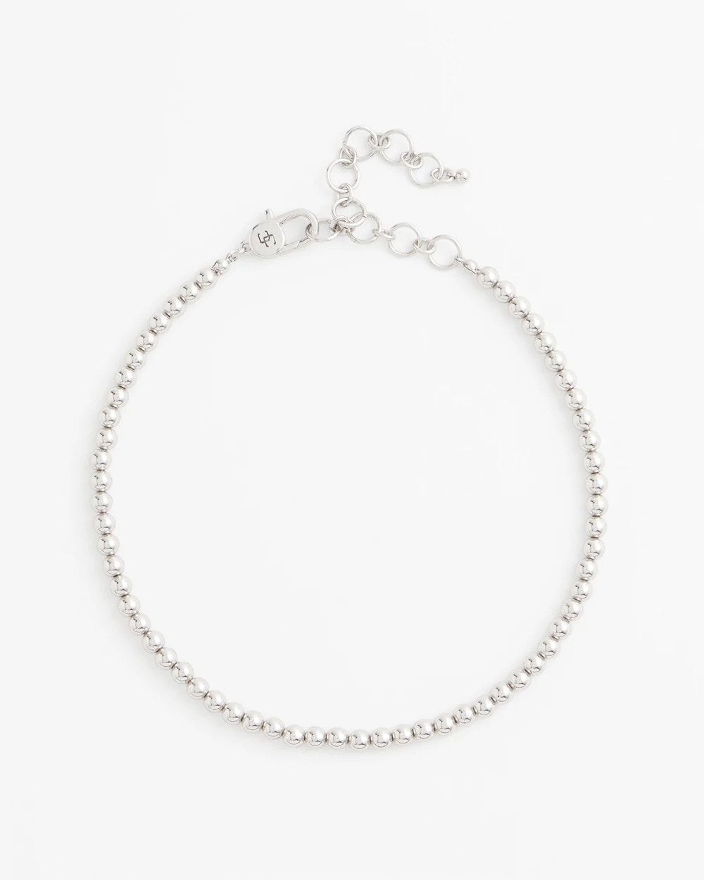 Chico's Silvertone Beaded Necklace Silver