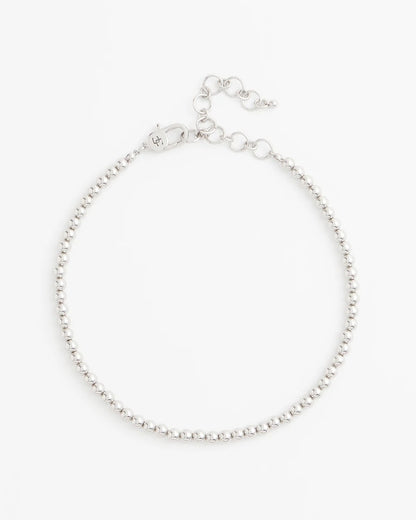 Chico's Silvertone Beaded Necklace Silver