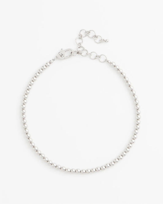 Chico's Silvertone Beaded Necklace Silver