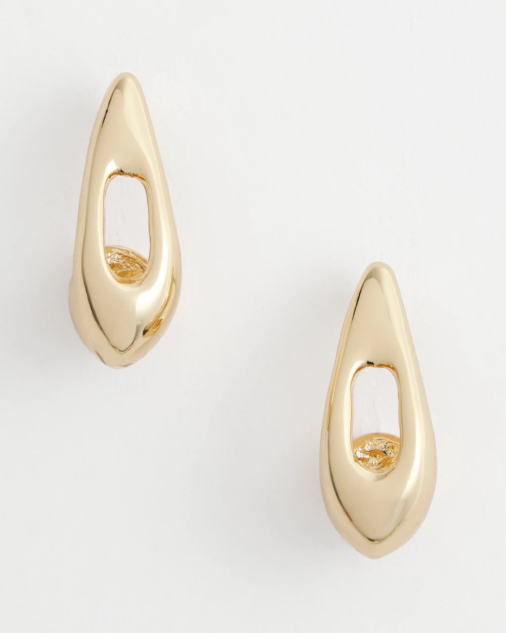 Chico's Gold Puff Hoop Earrings Gold