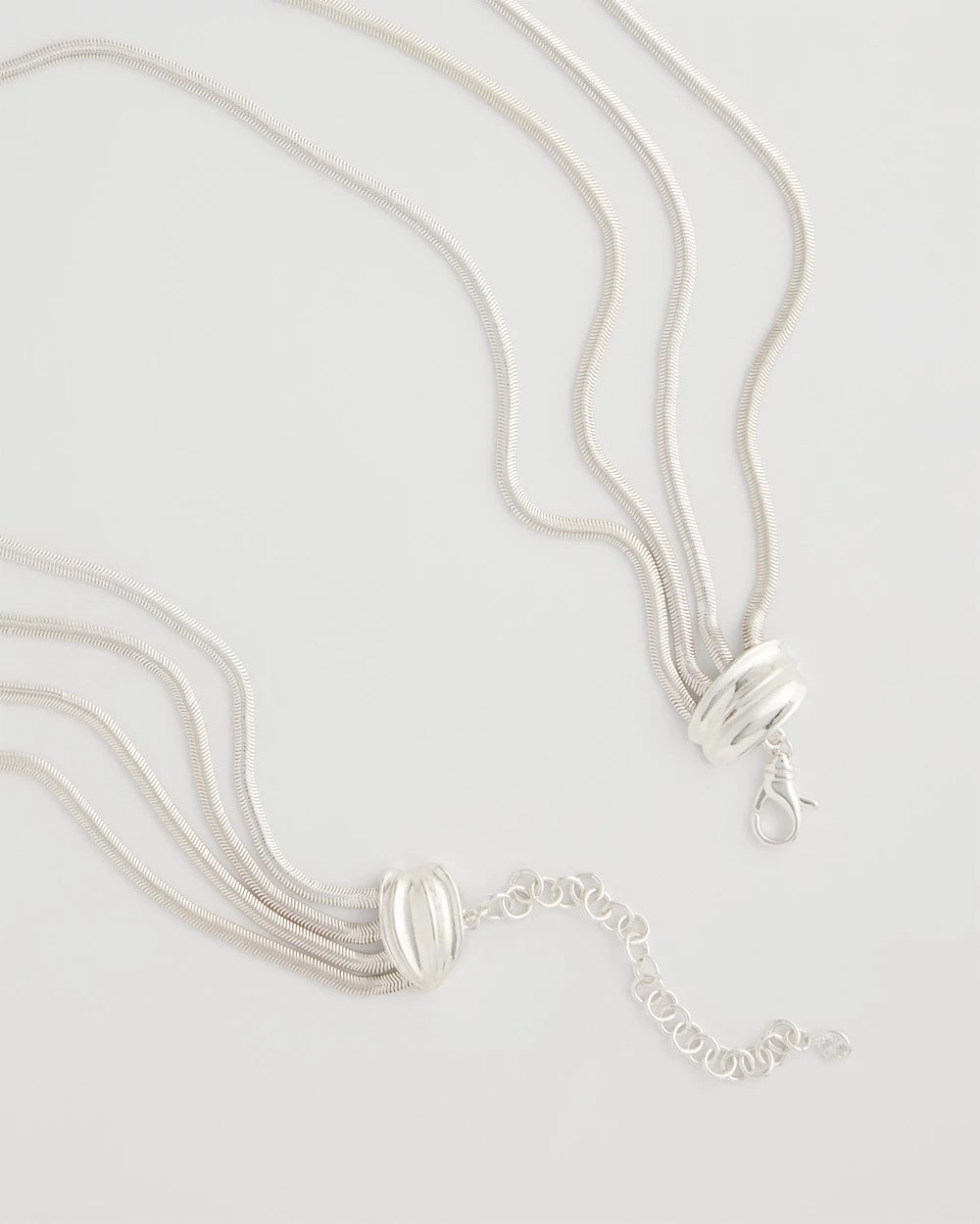 Chico's Multi-Layer Snake Chain Necklace Silver