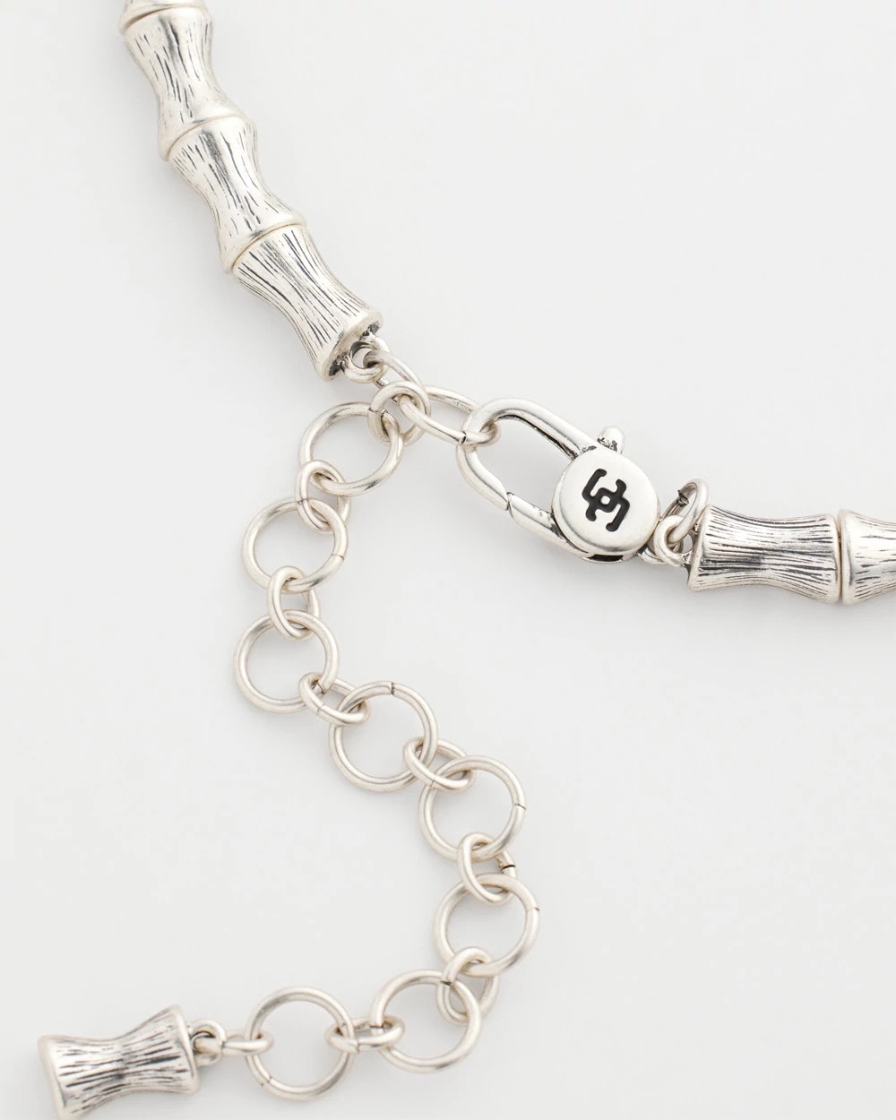 Chico's Silvertone Bamboo Collar Necklace Silver