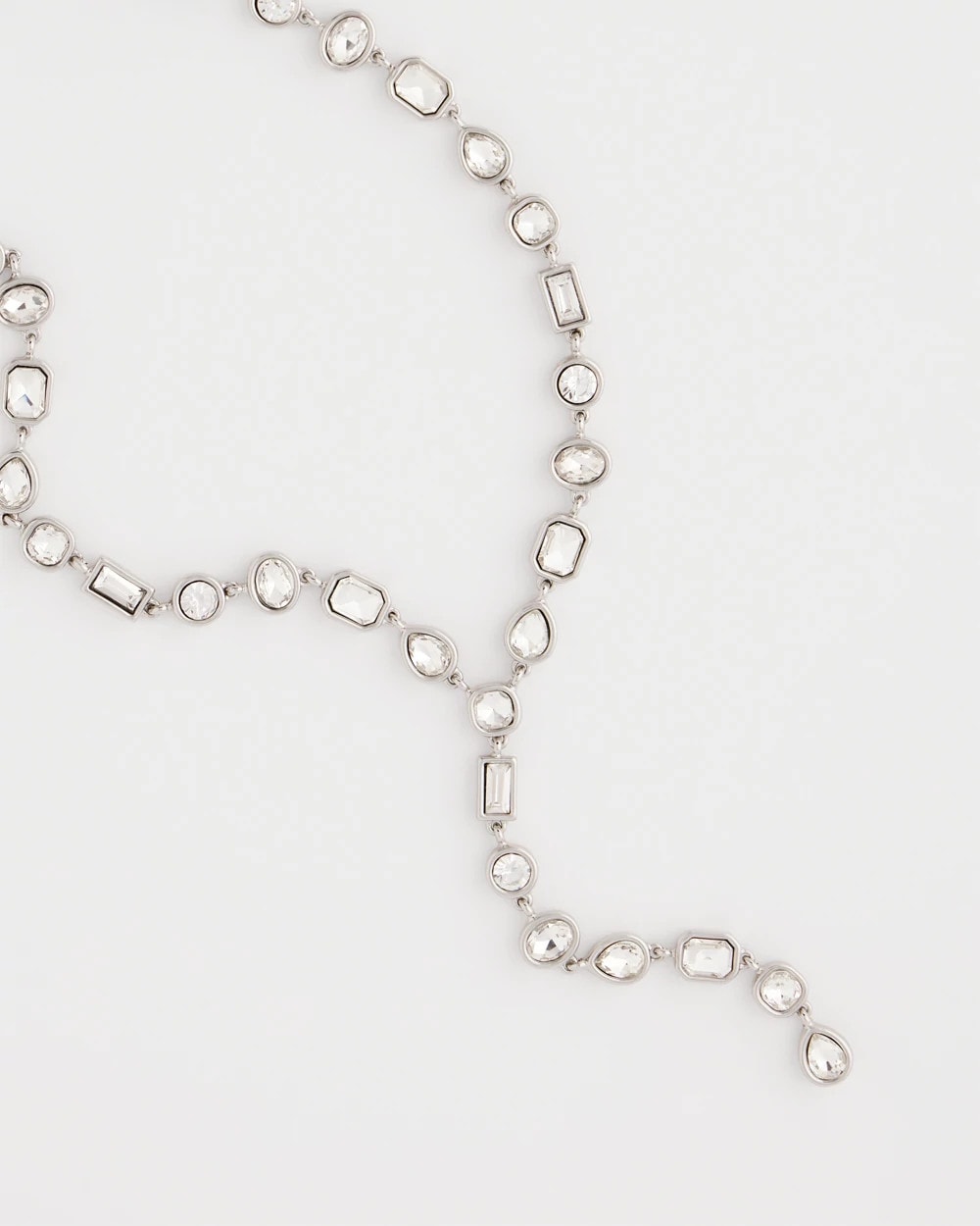 Chico's Bezel Set Silvertone Y-Necklace Silver