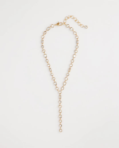 Chico's Bezel Set Goldtone Y-Necklace Gold