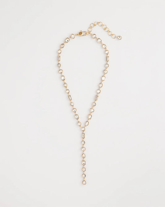 Chico's Bezel Set Goldtone Y-Necklace Gold