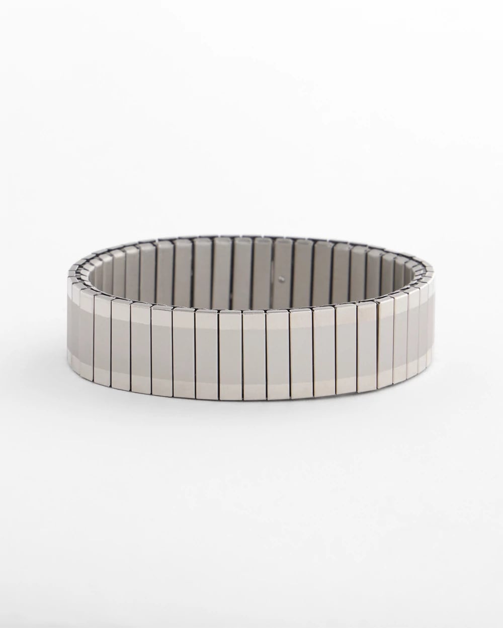 Chico's Silver Tone Stretch Watchband Bracelet Silver