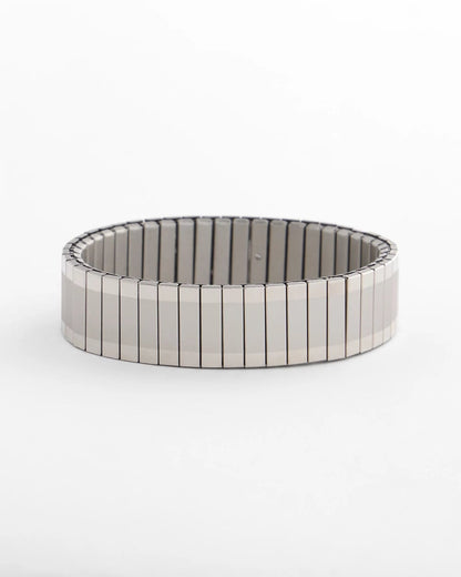 Chico's Silver Tone Stretch Watchband Bracelet Silver