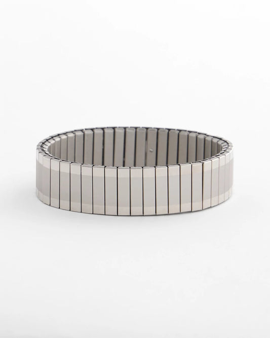 Chico's Silver Tone Stretch Watchband Bracelet Silver