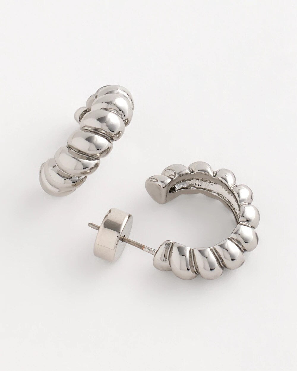 Chico's No Droop® Silvertone Twisted Hoop Earrings Silver