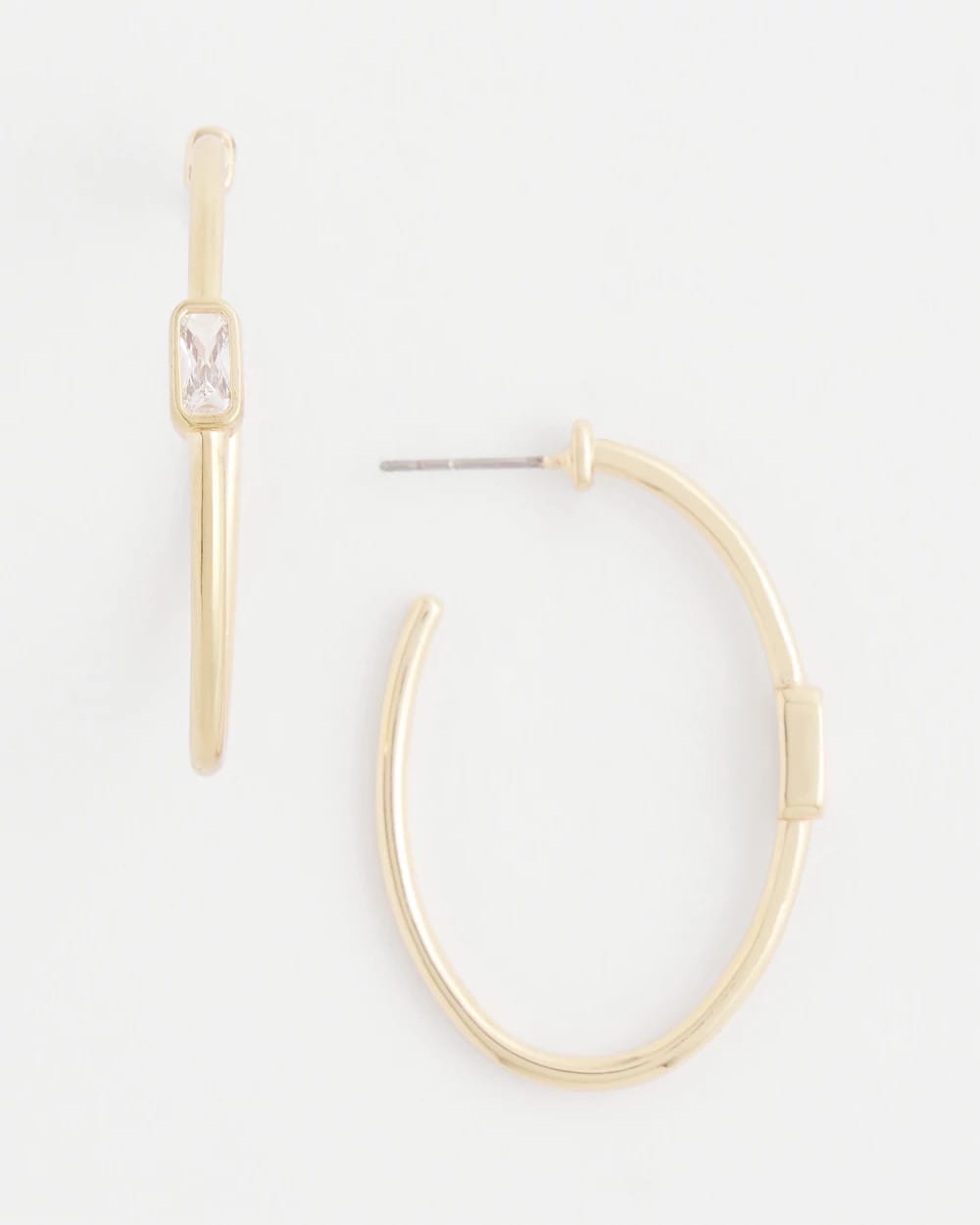 Chico's Gold Oval Hoop Earrings Gold