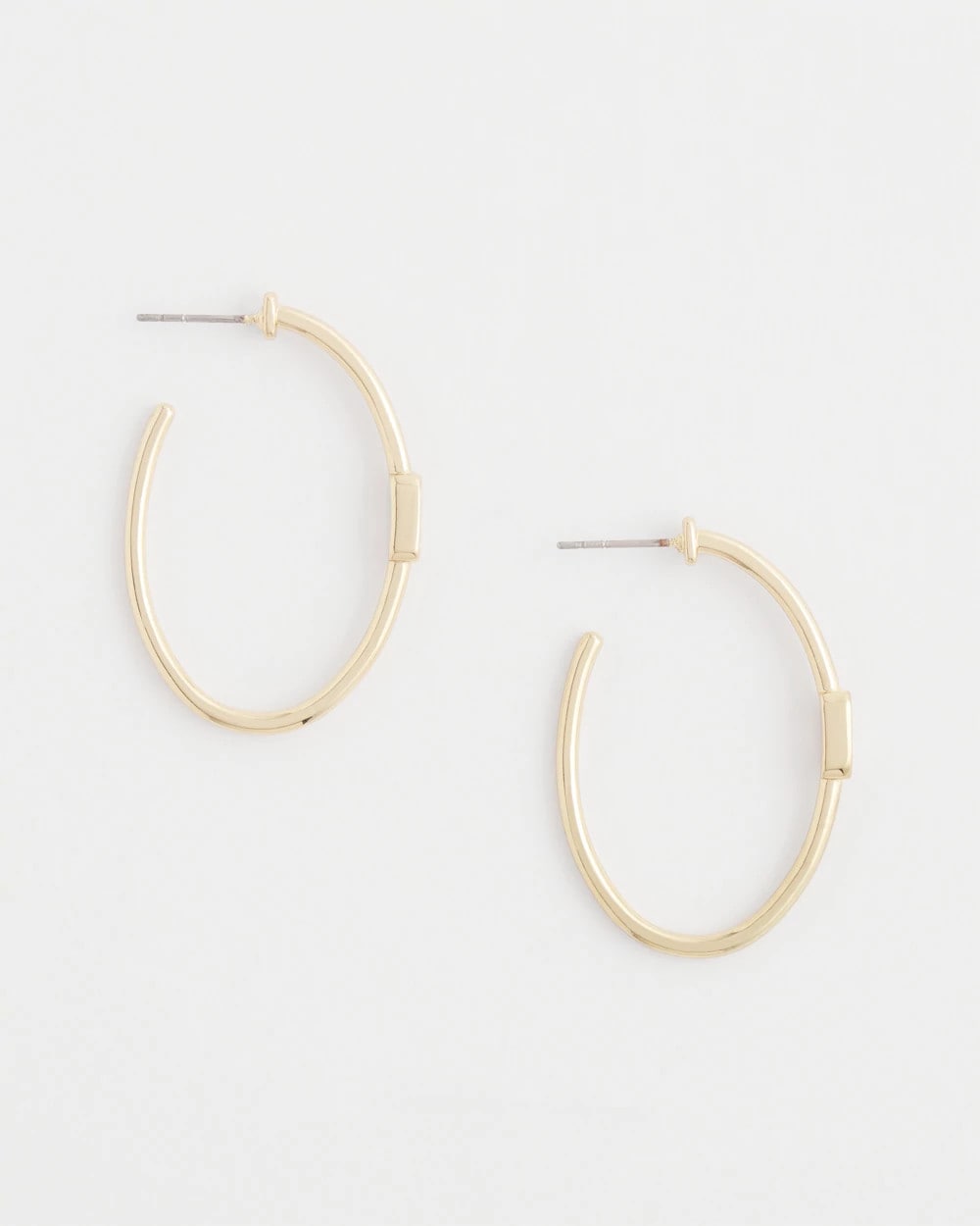 Chico's Gold Oval Hoop Earrings Gold