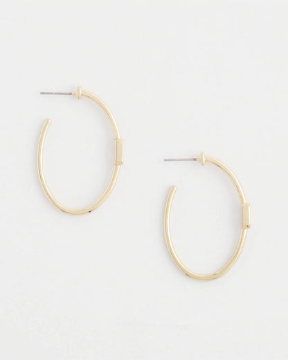 Chico's Gold Oval Hoop Earrings Gold