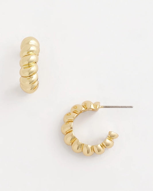 Chico's No Droop® Goldtone Twisted Hoop Earrings Gold