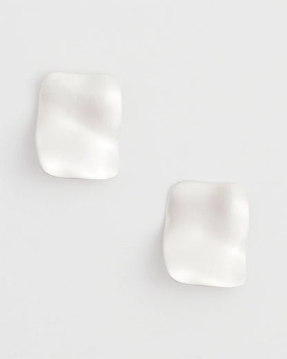 Chico's Square Oversized Stud Earrings Silver