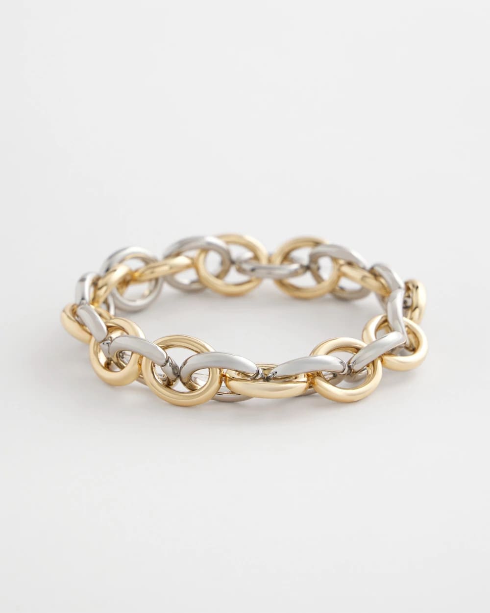 Chico's Open Link Stretch Bracelet Mixed Metals