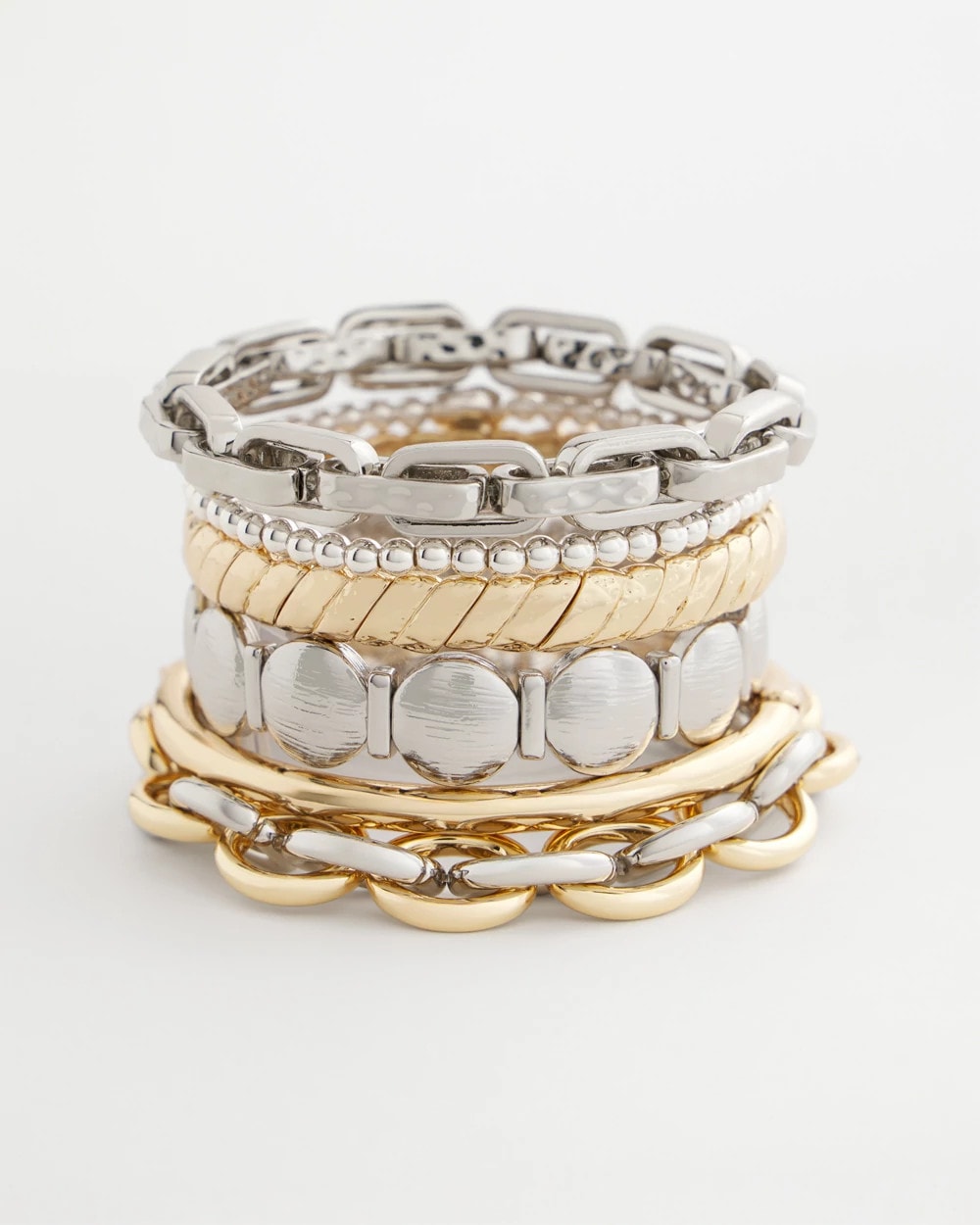 Chico's Open Link Stretch Bracelet Mixed Metals
