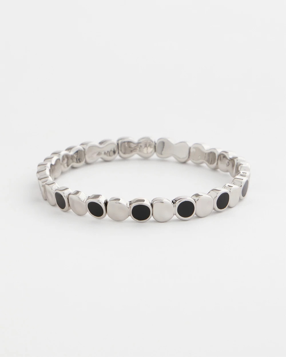 Chico's Black Mini Circle Stretch Bracelet Black