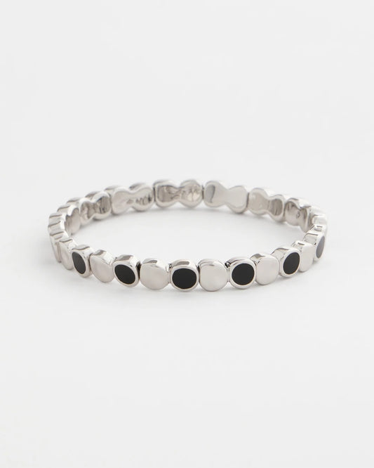 Chico's Black Mini Circle Stretch Bracelet Black