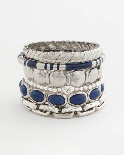 Chico's Blue Enamel Hinge Bangle Blue