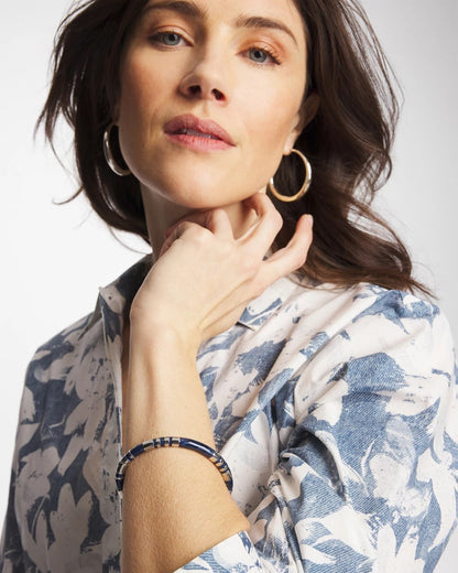 Chico's Blue Enamel Hinge Bangle Blue
