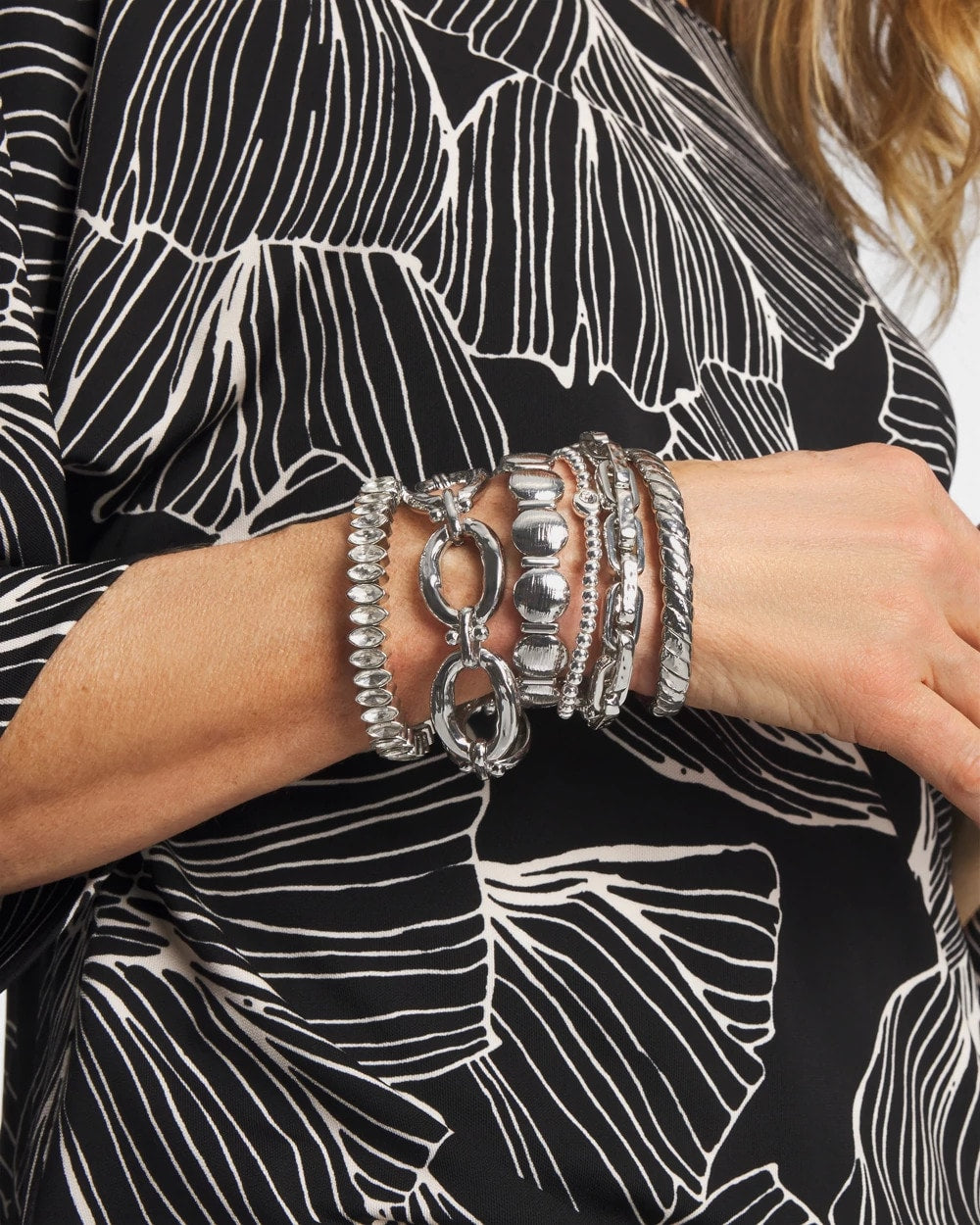 Chico's Open Link Toggle Bracelet Silver
