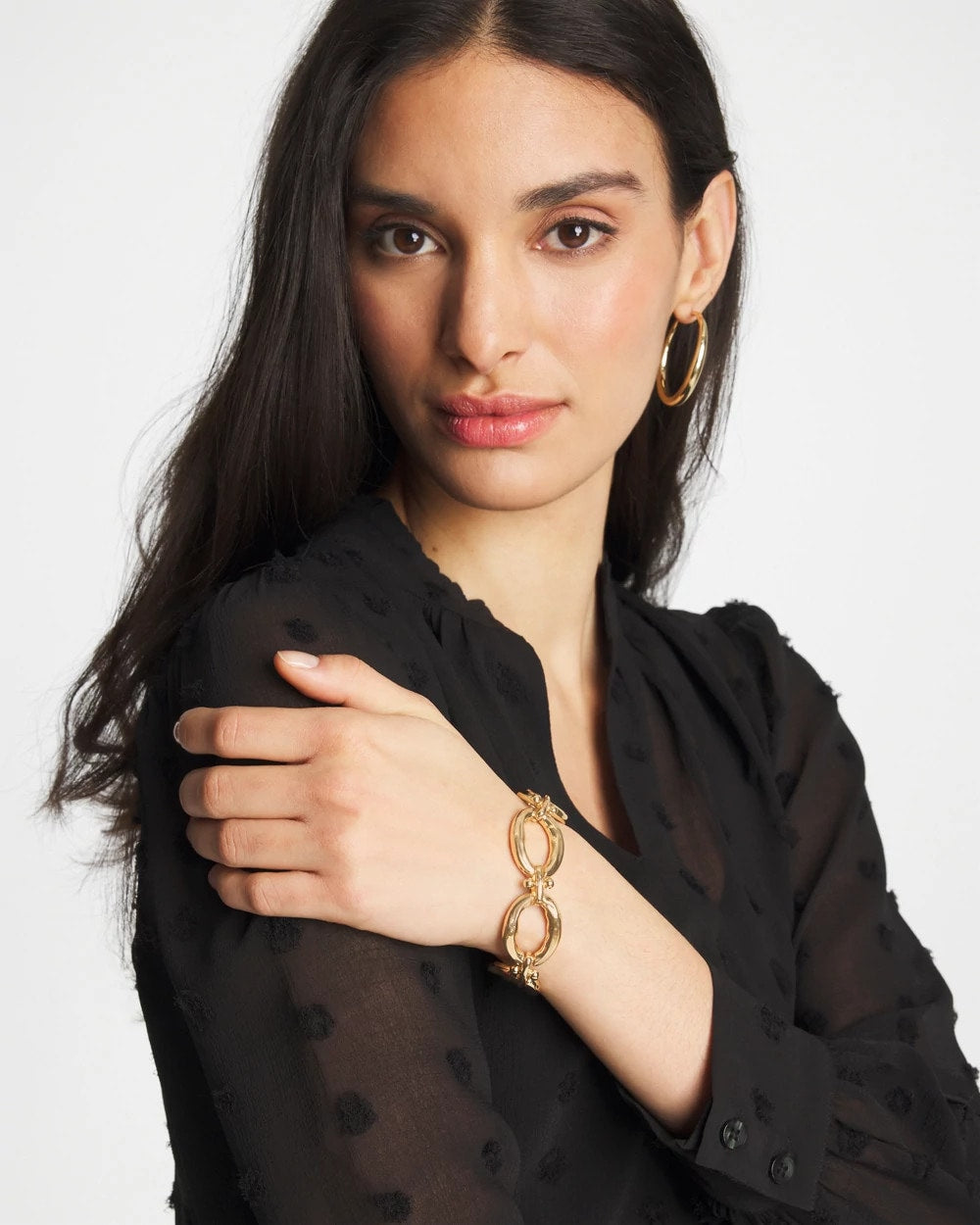 Chico's Open Link Toggle Bracelet Gold