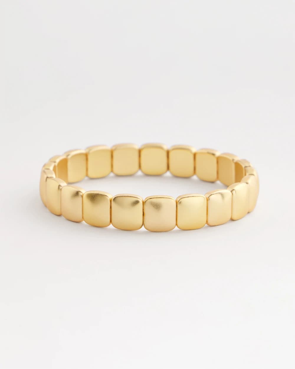 Chico's Golden Matte Square Stretch Bracelet Gold