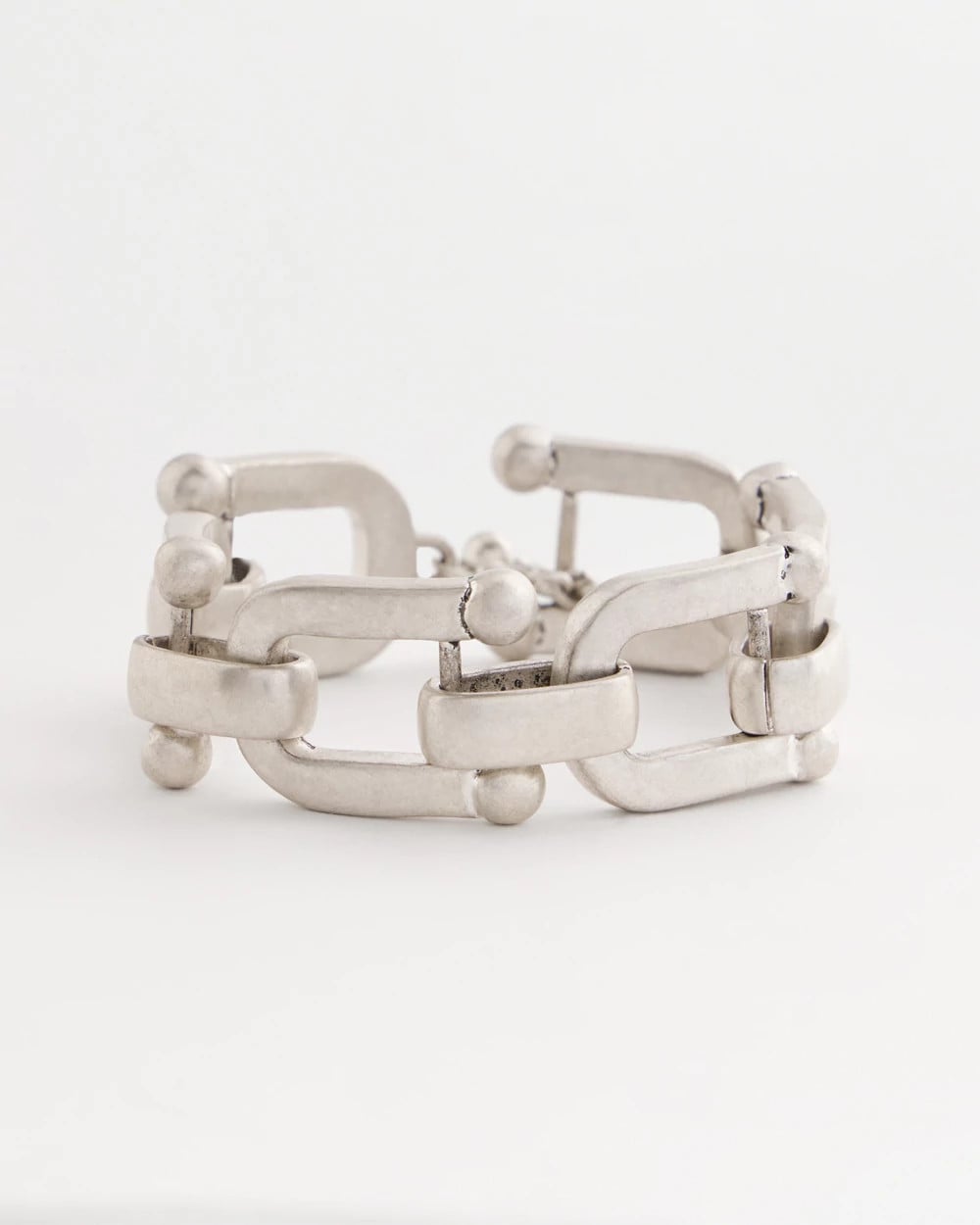 Chico's Silvertone Link Chain Bracelet Silver