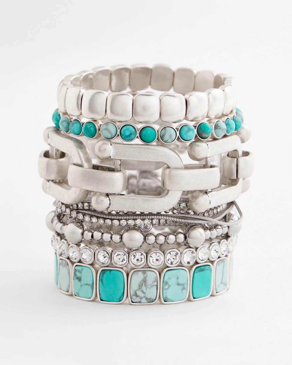 Chico's Silvertone Link Chain Bracelet Silver