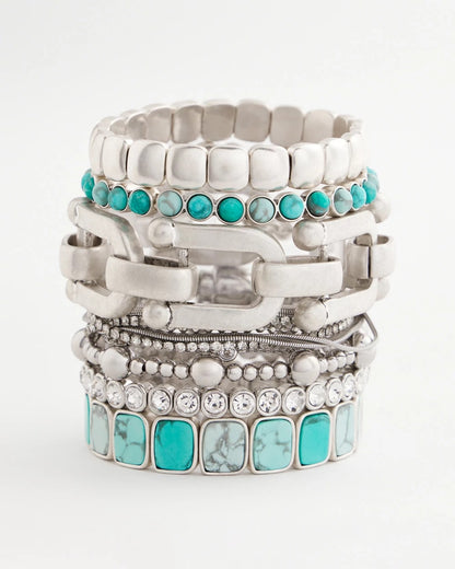 Chico's Silvertone Link Chain Bracelet Silver