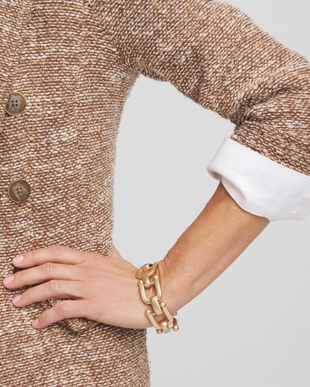 Chico's Golden Link Chain Bracelet Gold