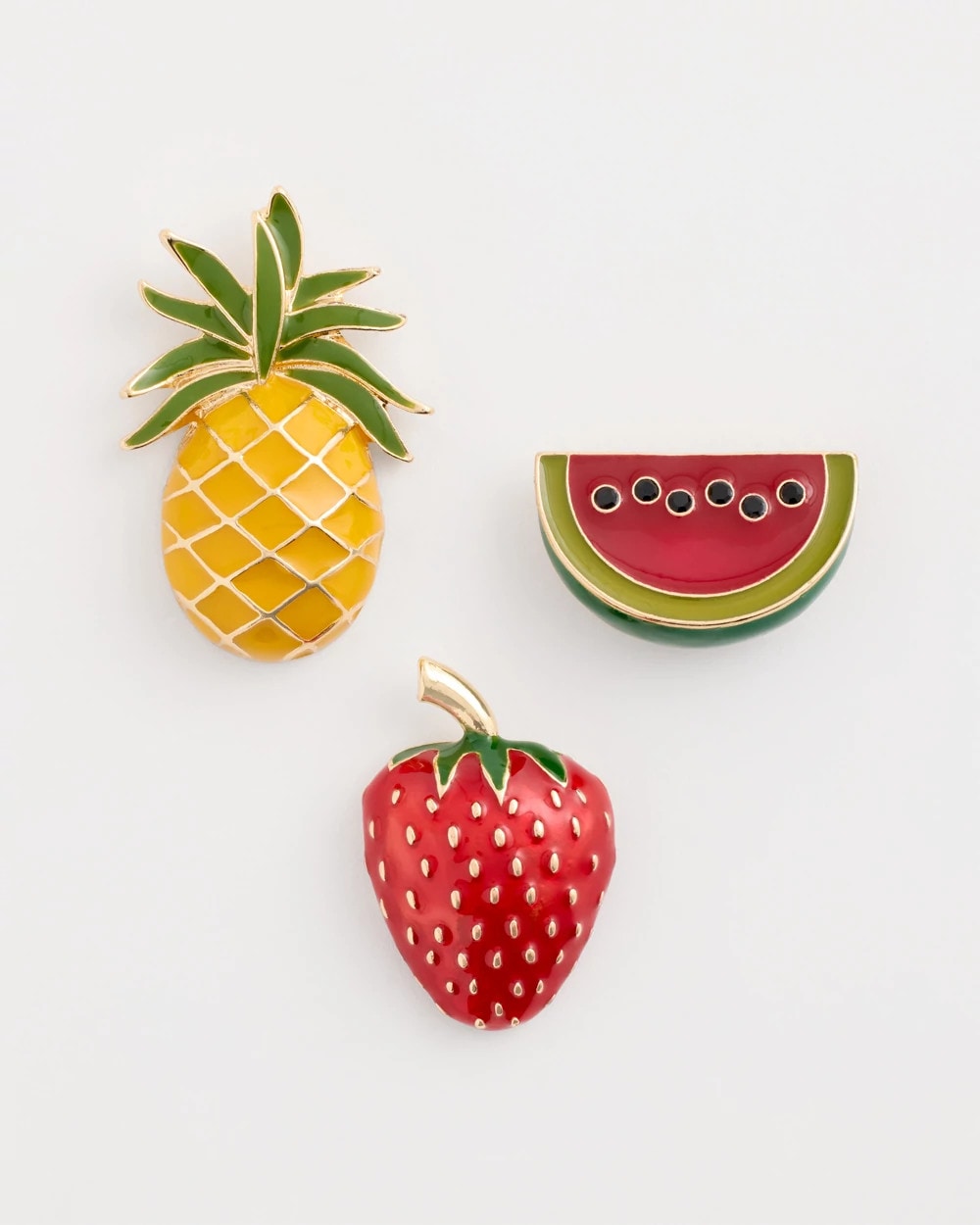 Chico's Fruit Brooch Set Multi