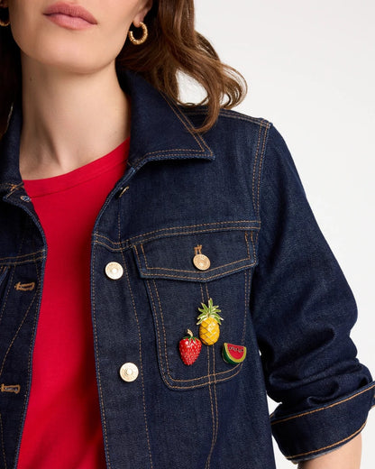 Chico's Fruit Brooch Set Multi