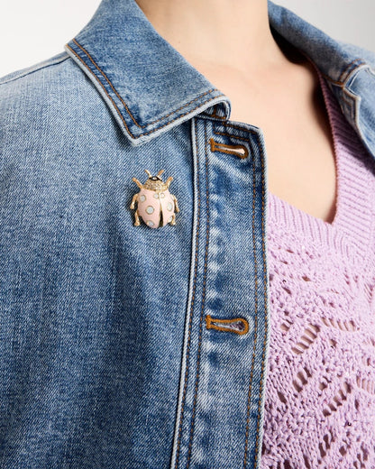 Chico's Lady Bug Brooch Pink